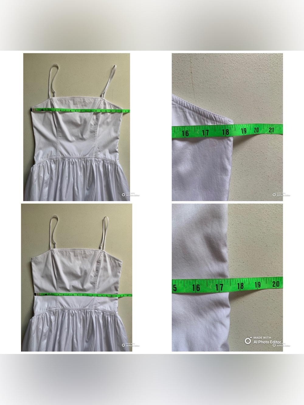 Madewell White Poplin Seamed Maxi Dress Size 14 NWT White Cotton Summer Dress - Picture 16 of 17